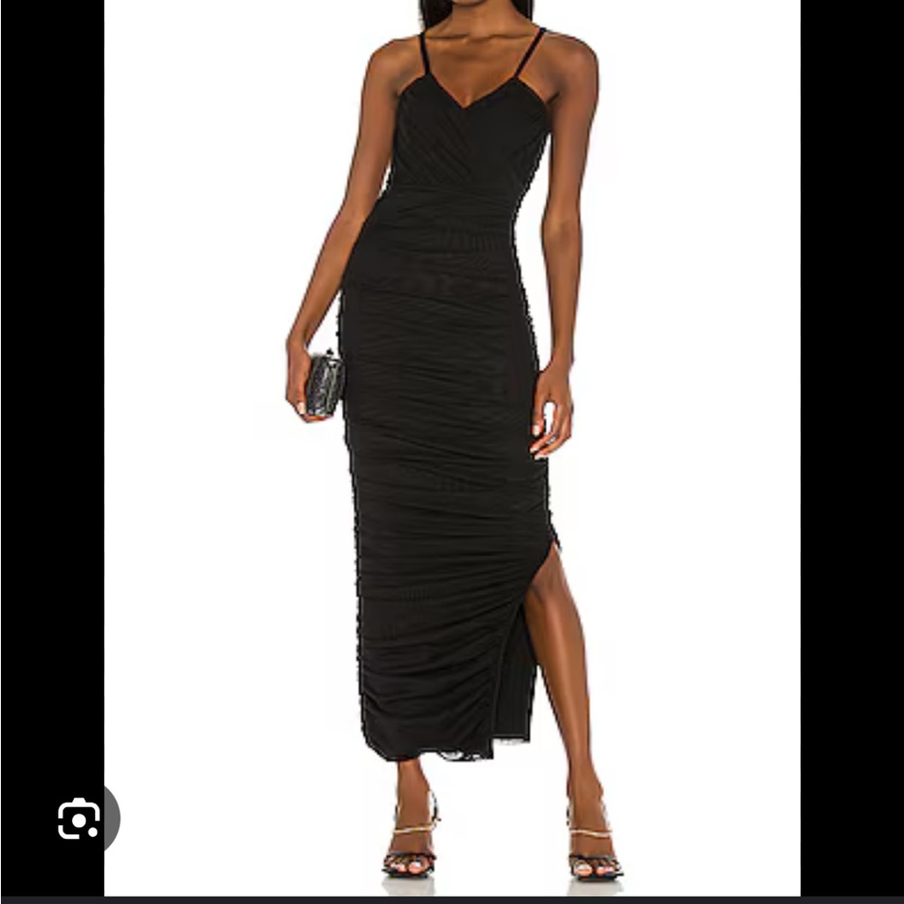 Elliatt Black Ruched Maxi Dress